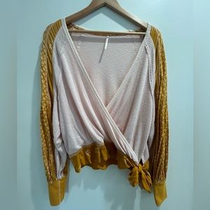 Free People size Small, wrap around long sleeve blouse